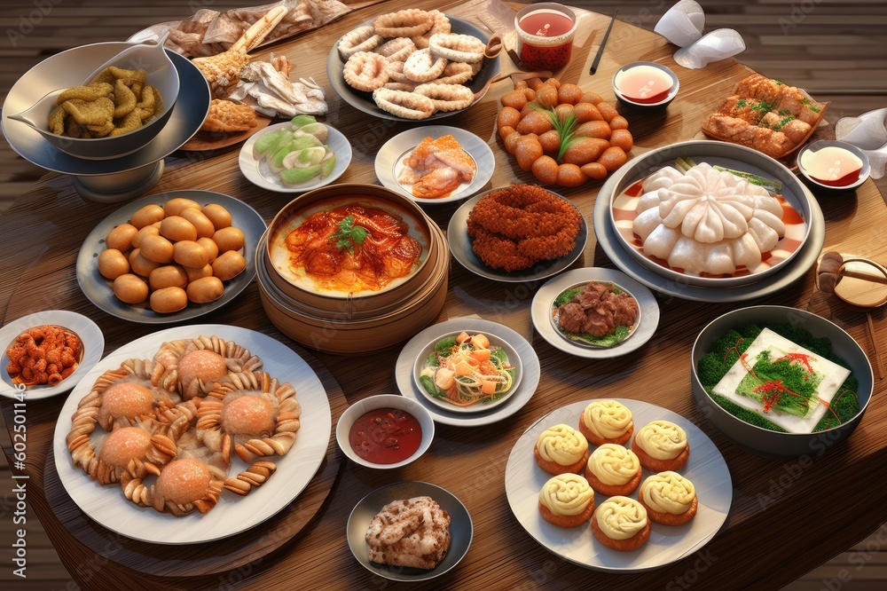 Chinese Dim Sum Meal Background Image