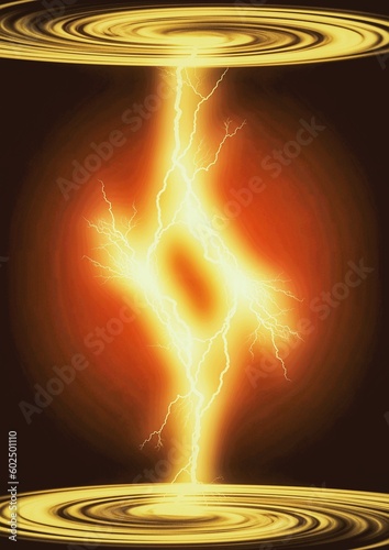 3d illustration of lightning generated from cloud swirl