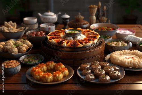 Chinese Dim Sum Meal Background Image