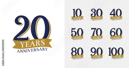 Elegant anniversary logo collections. Birthday number for celebration moment with golden color