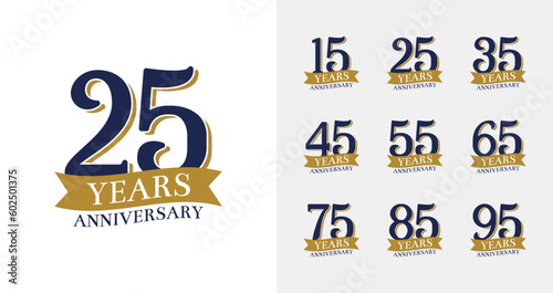 Elegant anniversary logo collections. Birthday number for celebration moment with golden color