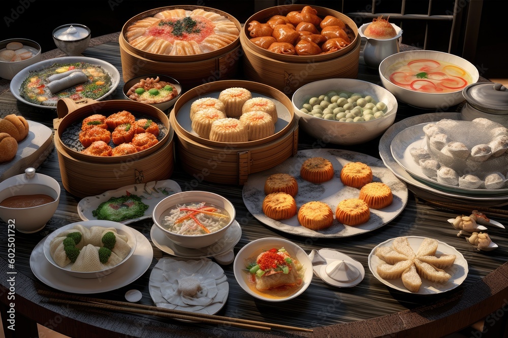 Chinese Dim Sum Meal Background Image Chinese Dim Sum Meal Background Image
