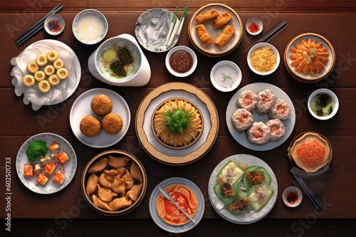 Chinese Dim Sum Meal Background Image