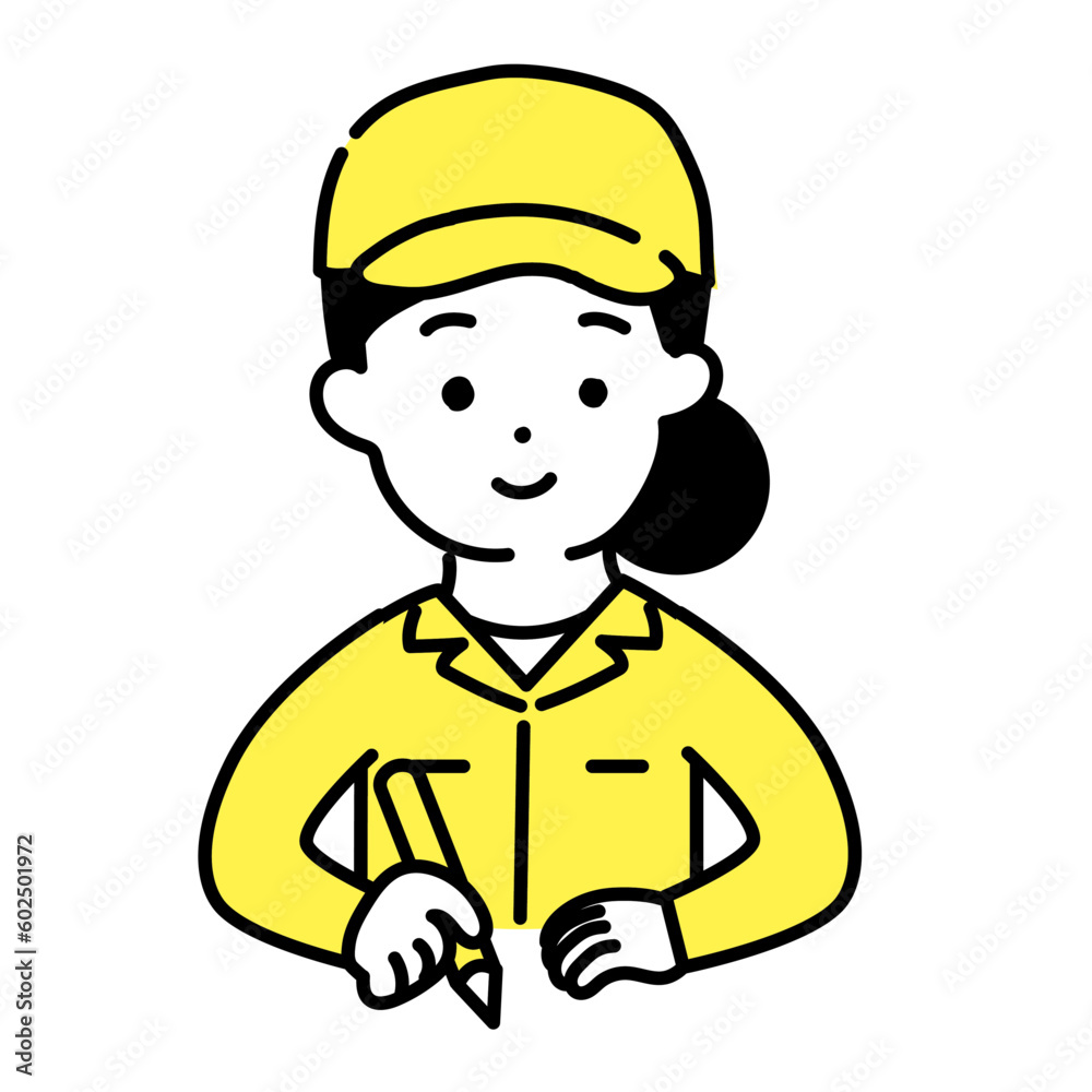 かわいい人物のイラストシリーズ _ 作業員の女性 _ 学ぶ かわいい人物のイラストシリーズ _ 作業員の女性 _ 学ぶ