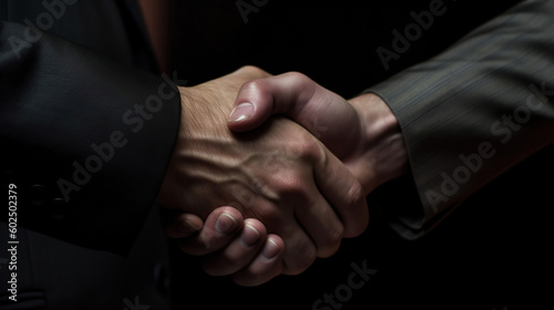 two businessmen shaking hands, generative ai