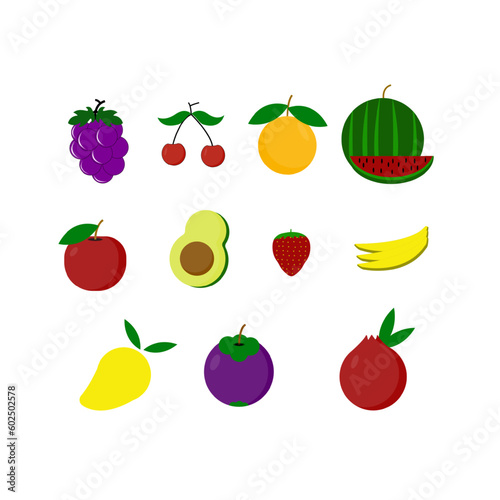 fruit themed element icon vector design