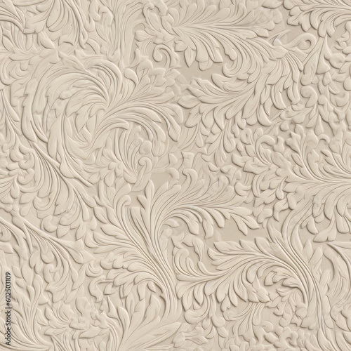 Emboss floral and decorative patterns on paper seamless, tileable repeating patterns