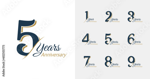 Premium anniversary logo collections. Birthday number for celebration moment with elegant style photo