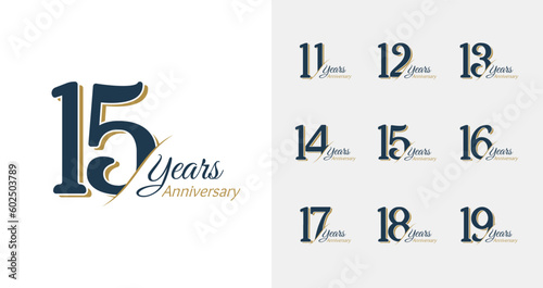 Premium anniversary logo collections. Birthday number for celebration moment with elegant style