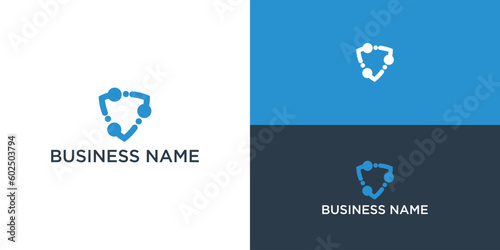 security shield concept. internet security. logo design collection