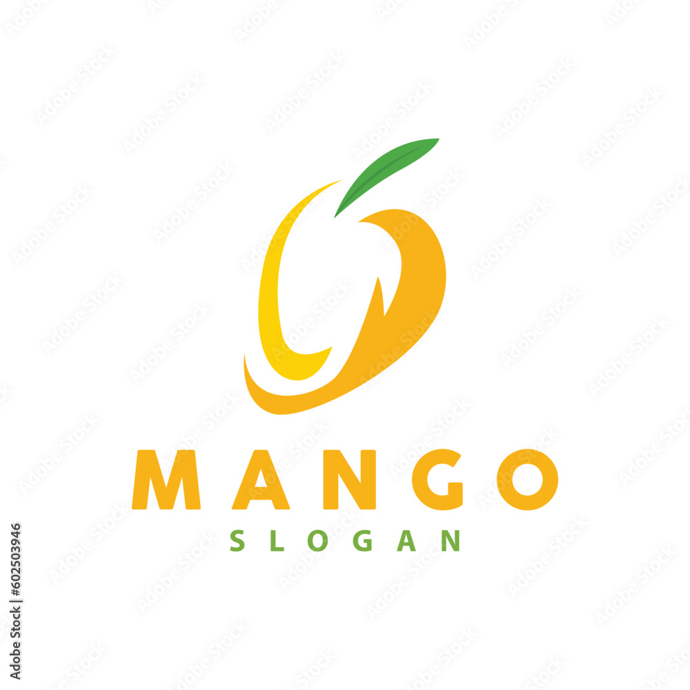 Mango Logo, Fruit Design Simple Minimalist Style, Fruit Juice Vector, Icon Symbol Illustration Mango Logo, Fruit Design Simple Minimalist Style, Fruit Juice Vector, Icon Symbol Illustration