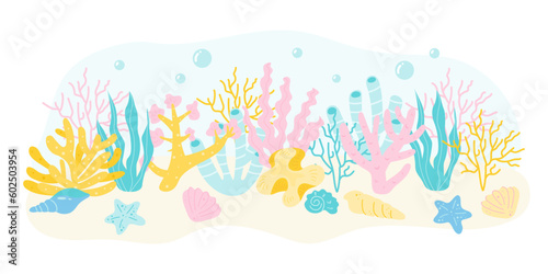 Marine composition of corals  plants and algae