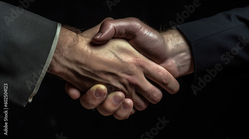 two businessmen shaking hands, generative ai