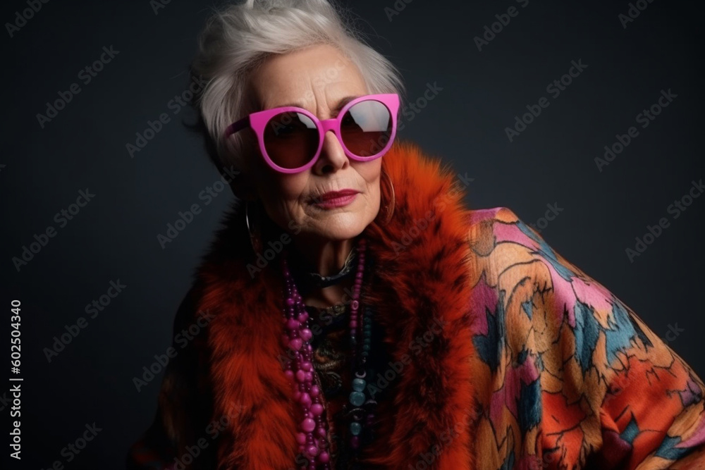 Cool and stylish disco grandma. Generative ai. Cool and stylish disco grandma. Generative ai.