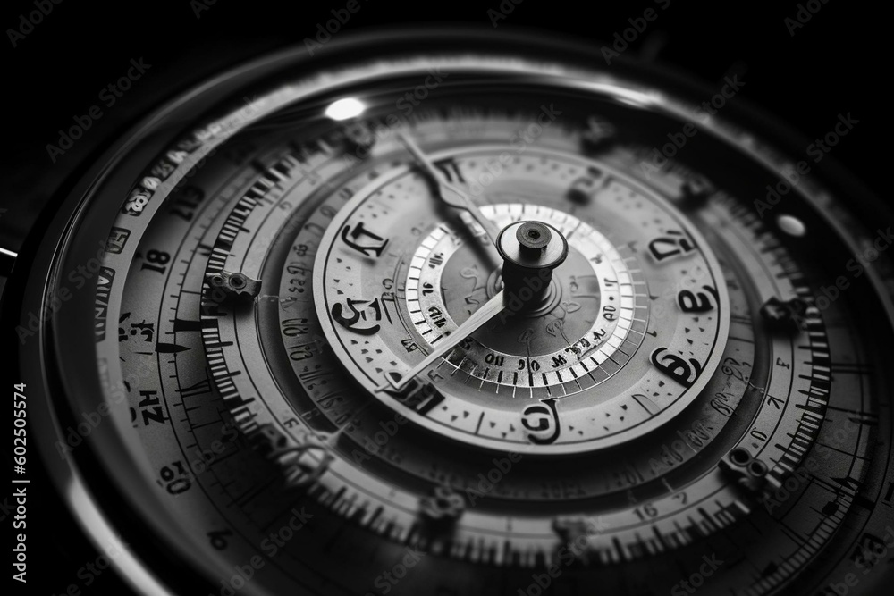 Monochrome Border With Time Clock Symbols Generative AI Ilustra o Do monochrome-border-with-time-clock-symbols-generative-ai-ilustra-o-do