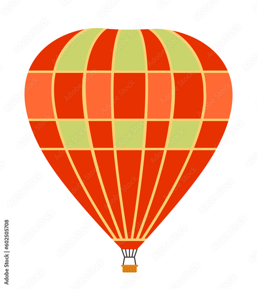 Naklejka premium Hot air balloon. Retro transport in flat style.