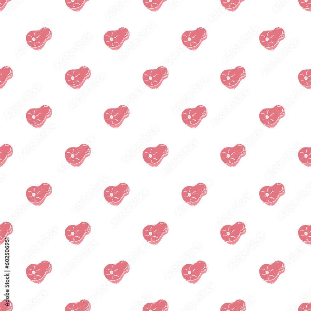 Seamless steak pattern. Drawn meat background Seamless steak pattern. Drawn meat background