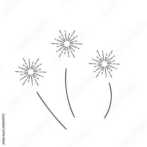 fireworks line icon  celebration  party  happy new year