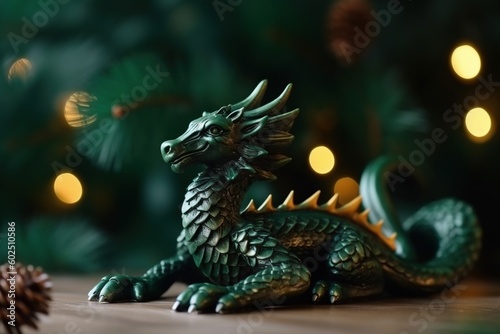 green wooden dragon  symbol of 2024 -Ai
