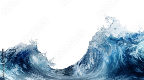 waves crashing, isolated on transparent background cutout , generative ai