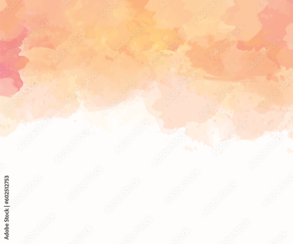 Pastel orange water color abstract background vector