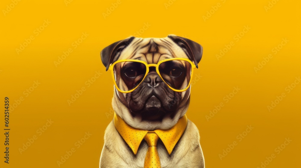 Fototapeta premium メガネをかけた犬,Generative AI AI画像