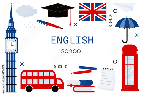 English Language school clip art concept