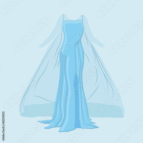 Simple Blue Dress vector Illustration