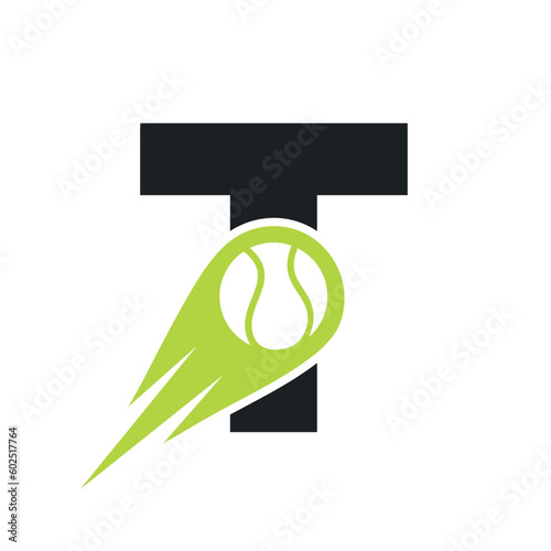 Initial Letter T Tennis Club Logo Design Template. Tennis Sport Academy, Club Logo