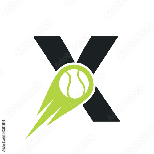 Initial Letter X Tennis Club Logo Design Template. Tennis Sport Academy, Club Logo