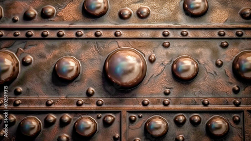Generative Ai. an old metal door with rivets and rivets