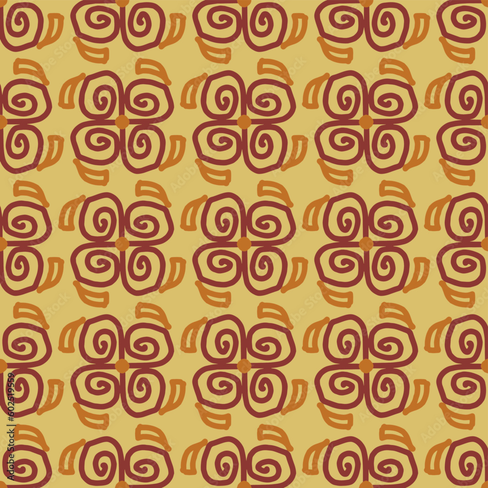 Modern abstract seamless pattern yellow floral shapes for clothing, fabric, background, wallpaper, wrapping, batik Modern abstract seamless pattern yellow floral shapes for clothing, fabric, background, wallpaper, wrapping, batik