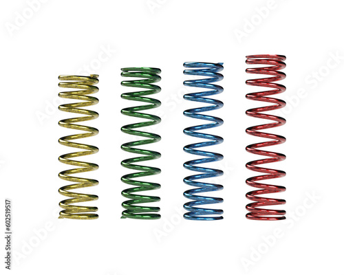 3D RENDERING, compression springs illurtration