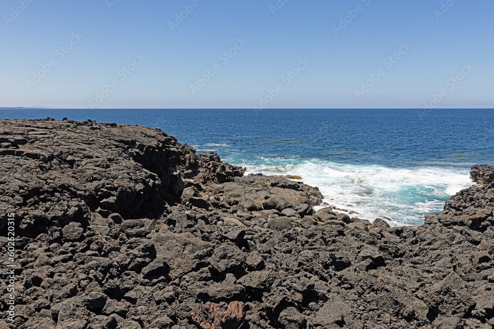 Picture over volcanic coast near El Golfo on Lanzarote Picture over volcanic coast near El Golfo on Lanzarote