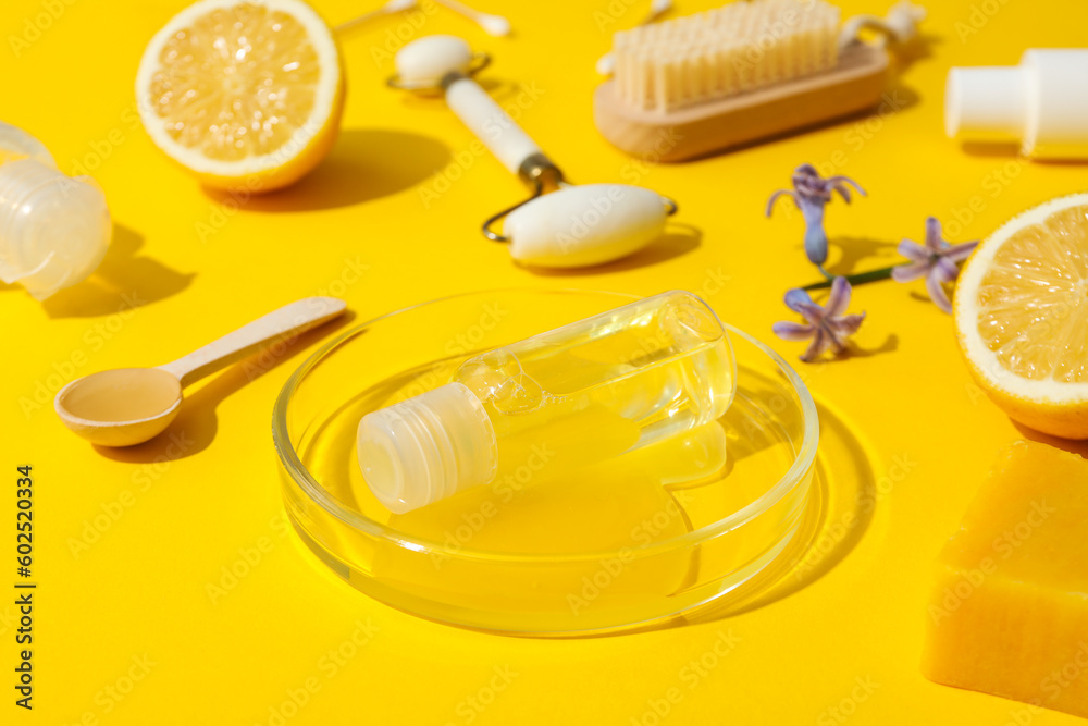 Concept of face and skin care supplies - Honey cosmetic Concept of face and skin care supplies - Honey cosmetic