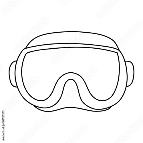 diving goggles, summer element on beach, Summer illustration