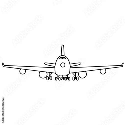 Aircraft icon vector. airplane illustration sign. plane symbol or logo.