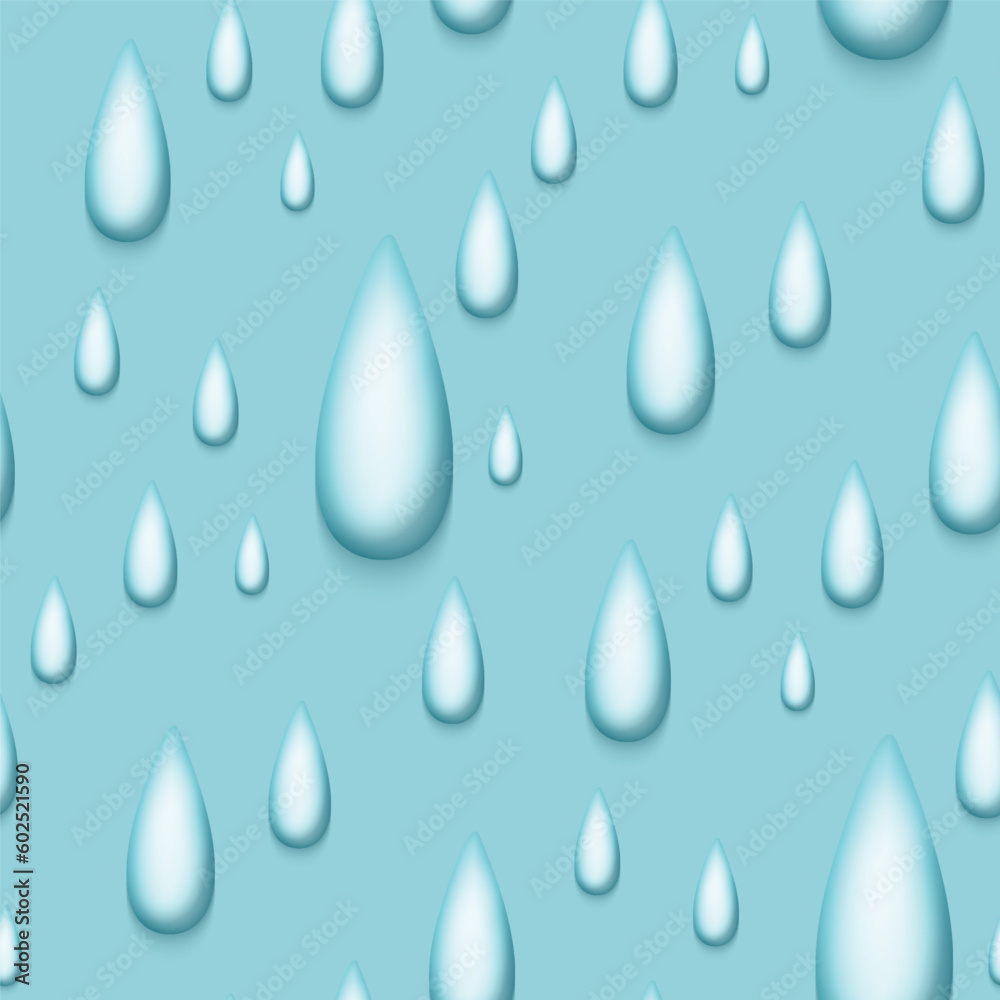 Seamless Colorful Aesthetic Pattern with Cute Drops. Romantic Simple Design Element. Monochromatic Turquoise Texture. Design for Prints, Fabrics, Wallpapers etc. Vector 3d Illustration Seamless Colorful Aesthetic Pattern with Cute Drops. Romantic Simple Design Element. Monochromatic Turquoise Texture. Design for Prints, Fabrics, Wallpapers etc. Vector 3d Illustration