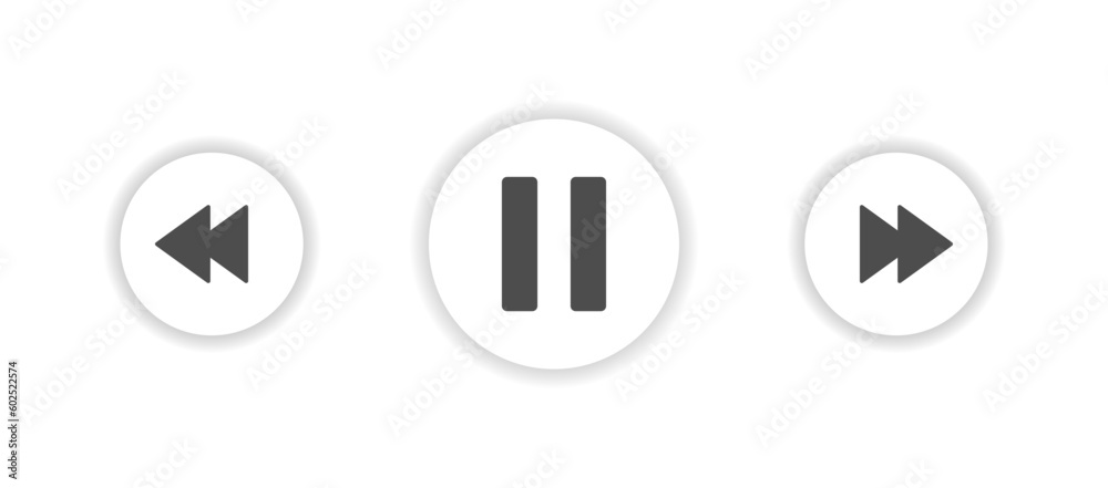 Music player interface icon on light background. Podcast symbol. UI, player buttons, multimedia, next. Outline, flat and colored style. Flat design. Vector illustration. Music player interface icon on light background. Podcast symbol. UI, player buttons, multimedia, next. Outline, flat and colored style. Flat design. Vector illustration.