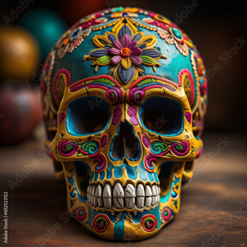 Mexican Style colorful Skulls.