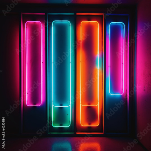 A neon light display with a blue background and a red sign that says  light .
