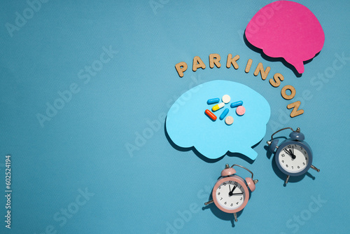 Dementia and parkinson's disease, ADHD, composition for head disease theme, space for text