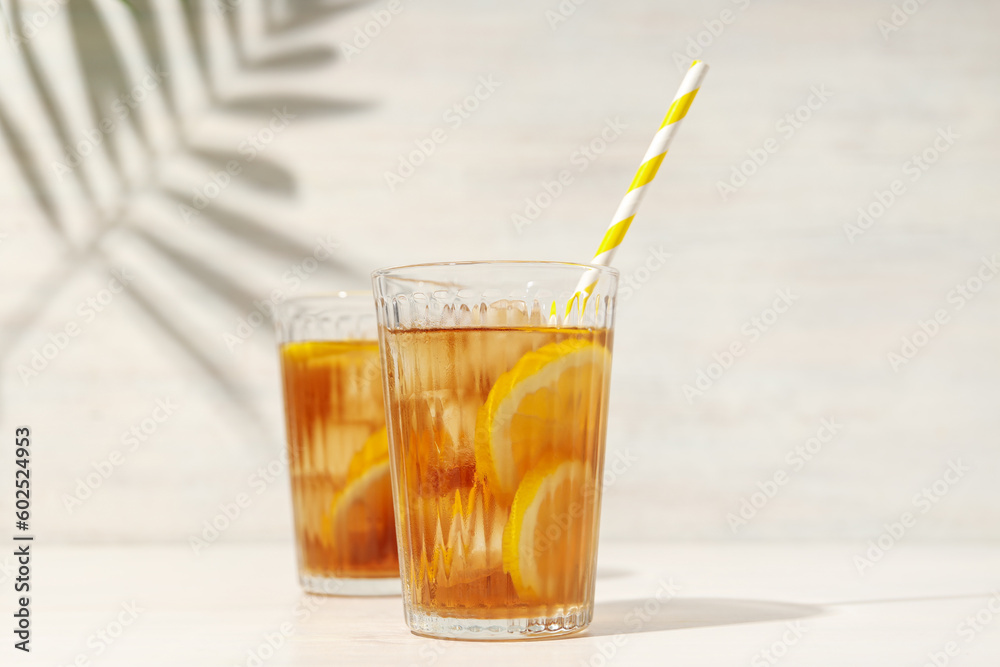 Ice tea - drink for refreshing in hot summer weather Ice tea - drink for refreshing in hot summer weather