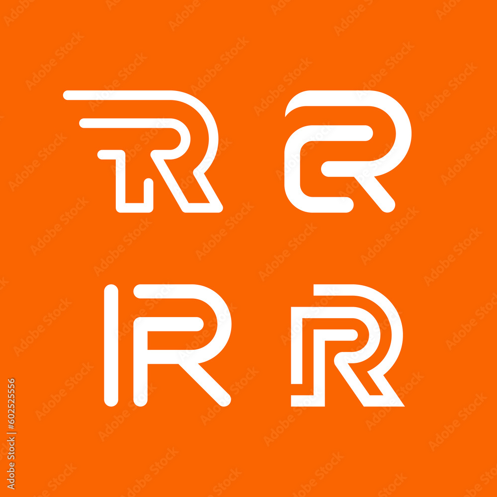 Set of abstract initial letter r logo design template. Set of abstract initial letter r logo design template.
