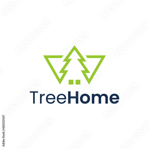 Free Download Modern logo combination of house and pine tree. It is suitable for housing logos. - GFXLoad