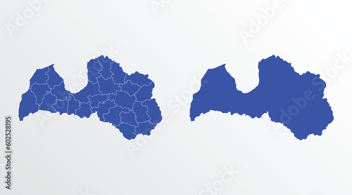 Latvia map vector illustration. blue color on white background