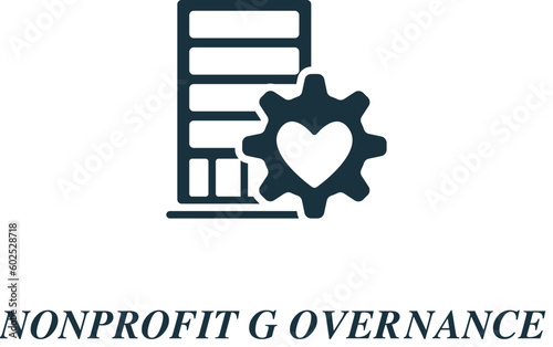 Nonprofit governance icon. Monochrome simple sign from charity and non-profit collection. Nonprofit governance icon for logo, templates, web design and infographics.