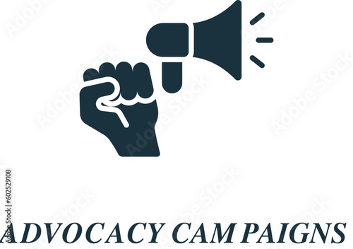 Advocacy campaigns icon. Monochrome simple sign from charity and non-profit collection. Advocacy campaigns icon for logo, templates, web design and infographics.