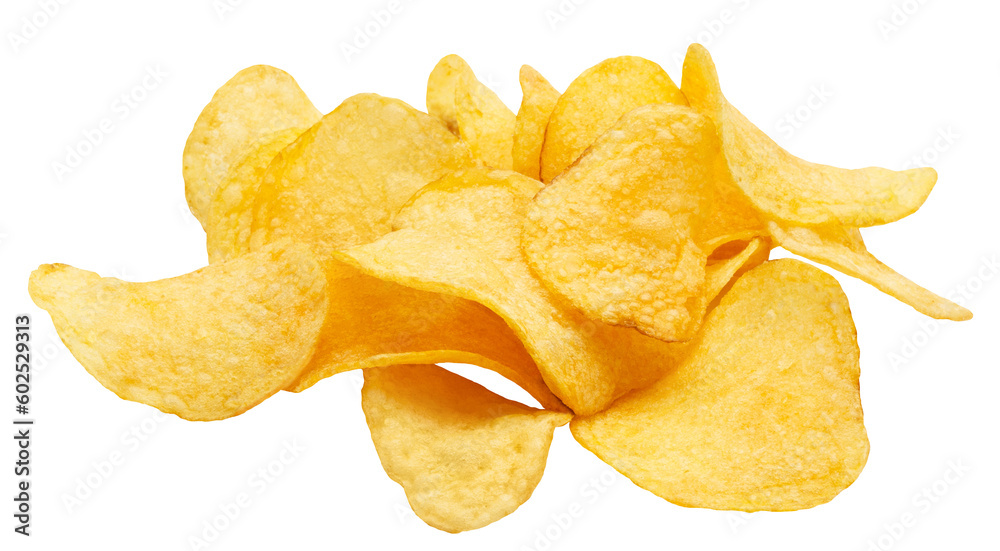 Delicious potato chips cut out Delicious potato chips cut out