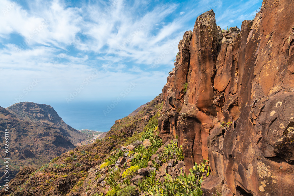 Views of the valley from El Palmarejo viewpoint in La Gomera, Canary Islands Views of the valley from El Palmarejo viewpoint in La Gomera, Canary Islands